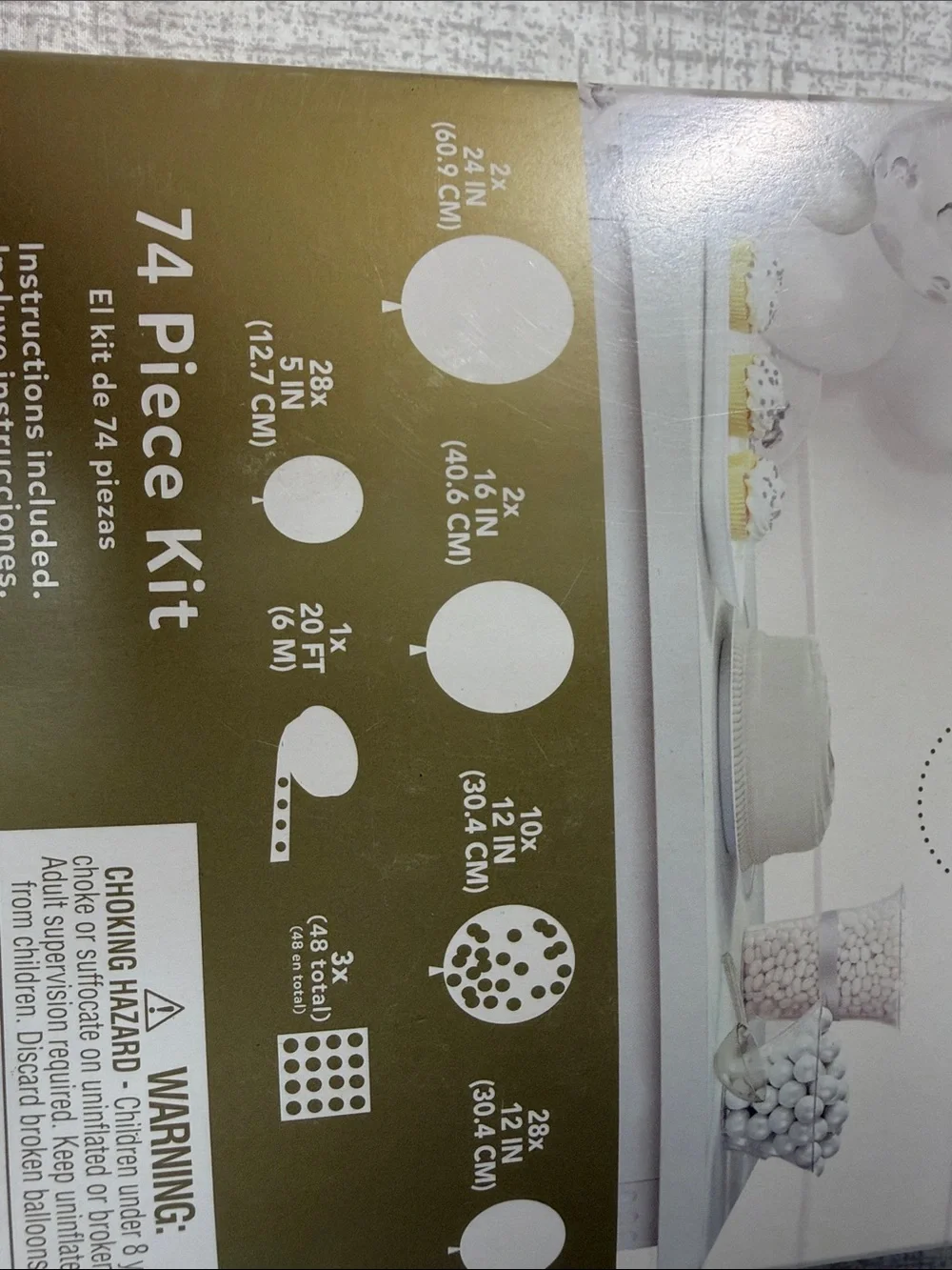 White Balloon Garland Kit - 74 Piece Party Decoration